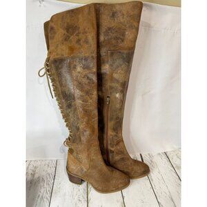 Diba over the knee lace up leather boots- Made in India- Size 6